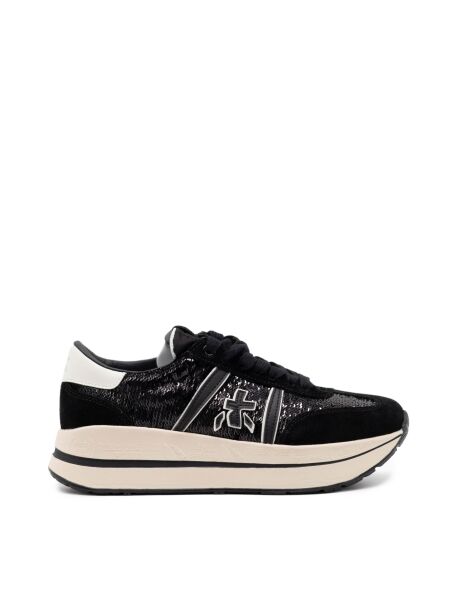 Premiata Dames sneakers zwart glitter