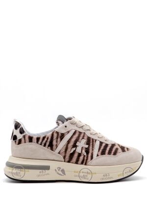 Premiata dames sneakers grijs zeebra