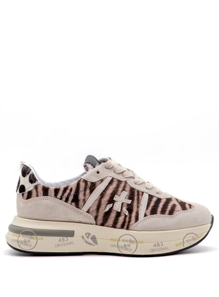 Premiata Dames sneakers grijs zeebra