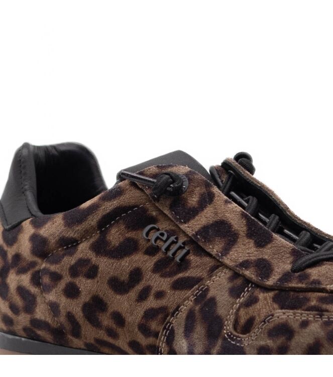 Cetti Cetti dames sneakers leopard Leopardo Sander Cetti Dames Sneakers in Bruin leo online kopen