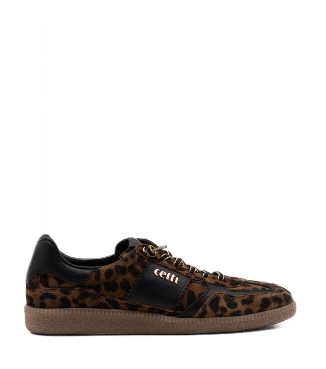 Cetti Cetti dames sneakers leopard Leopardo Tabac Cetti Dames Sneakers in Bruin Leo Combi online kopen