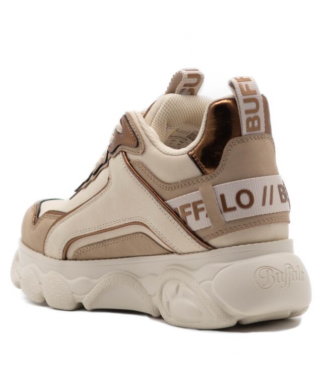 Buffalo Buffalo dames sneakers plateau beige Beige Kopper Vegan Buffalo Dames Platform Sneakers in Beige online kopen