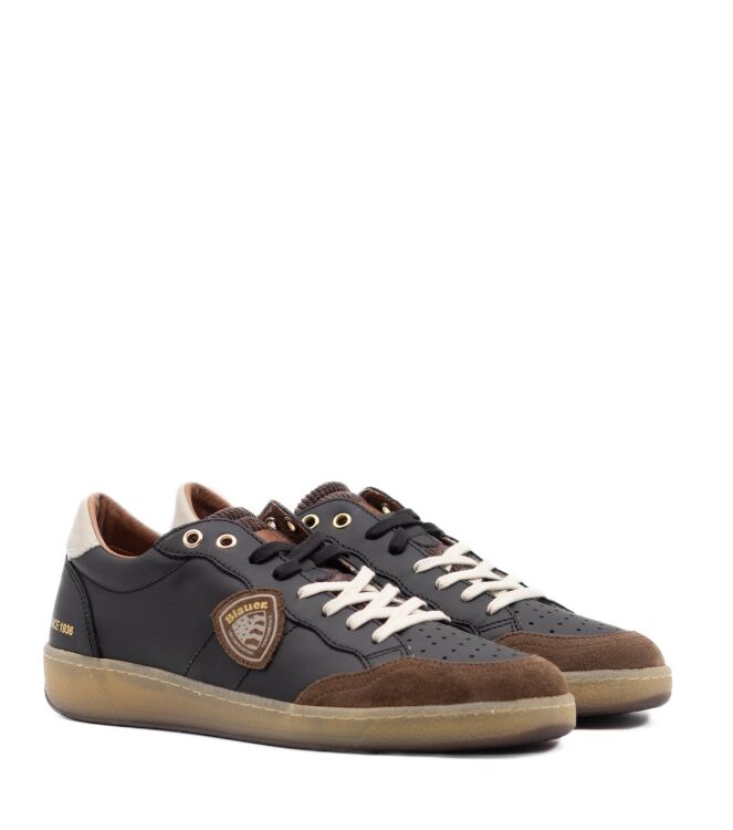 Blauer Blauer heren sneakers zwart bruin Black Brown Blauer Heren Sneakers in Zwart/Bruin Combi online kopen