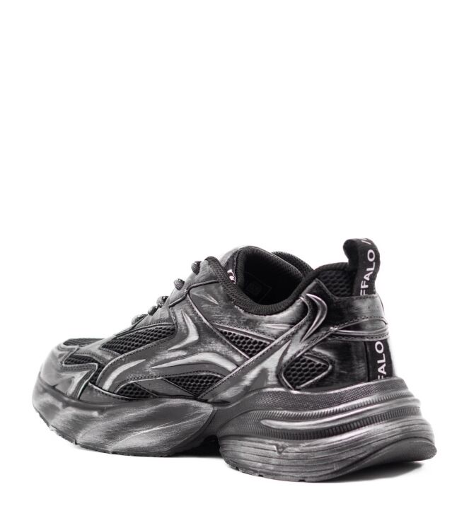 Buffalo Buffalo heren sneakers zwart Black/Silver Vintage Buffalo Heren Sneakers in Zwart/Zilver online kopen