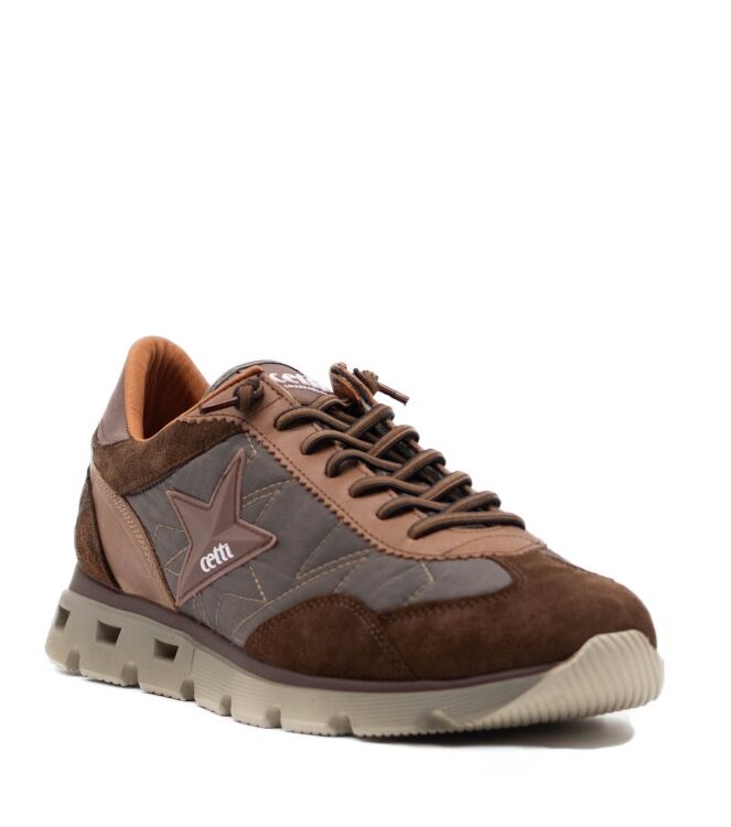 Cetti Cetti heren sneakers bruin Ante Sweet Tabac Cetti Heren Sneakers in Bruin Combi online kopen