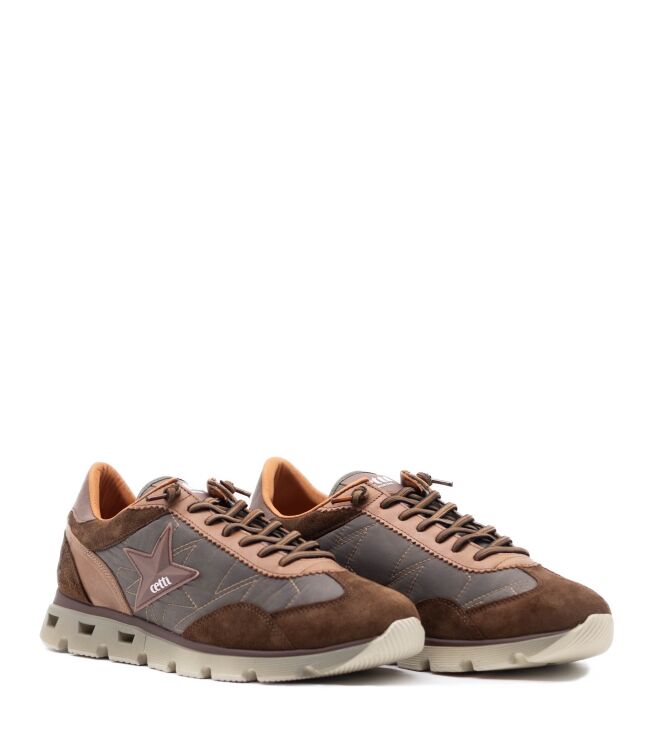 Cetti Cetti heren sneakers bruin Ante Sweet Tabac Cetti Heren Sneakers in Bruin Combi online kopen