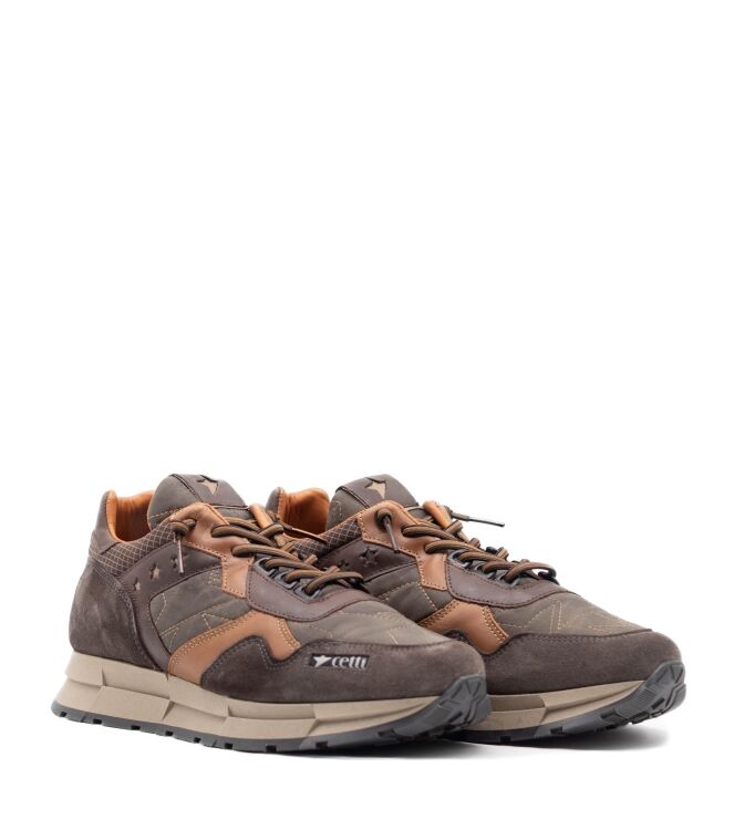Cetti Cetti heren sneakers bruin Ante Cooper Moka Cetti Heren Sneakers in Bruin Combi online kopen