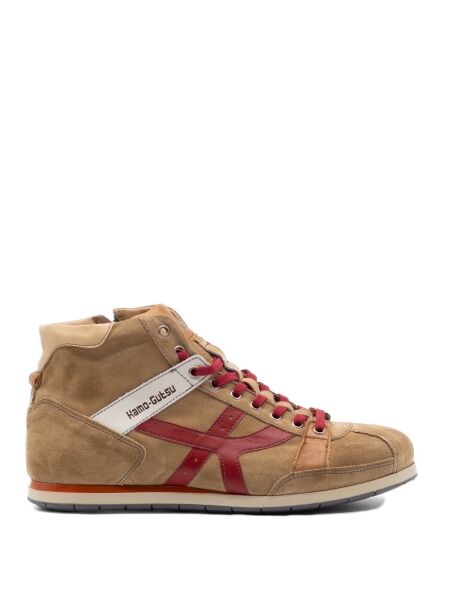 Kamo gutsu Heren sneakers camel suede